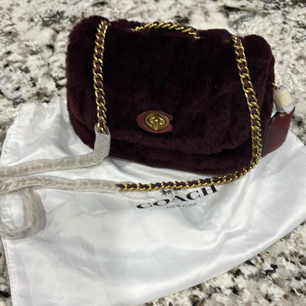 COACH Pillow Madison Shoulder Bag Shearling with Quilting